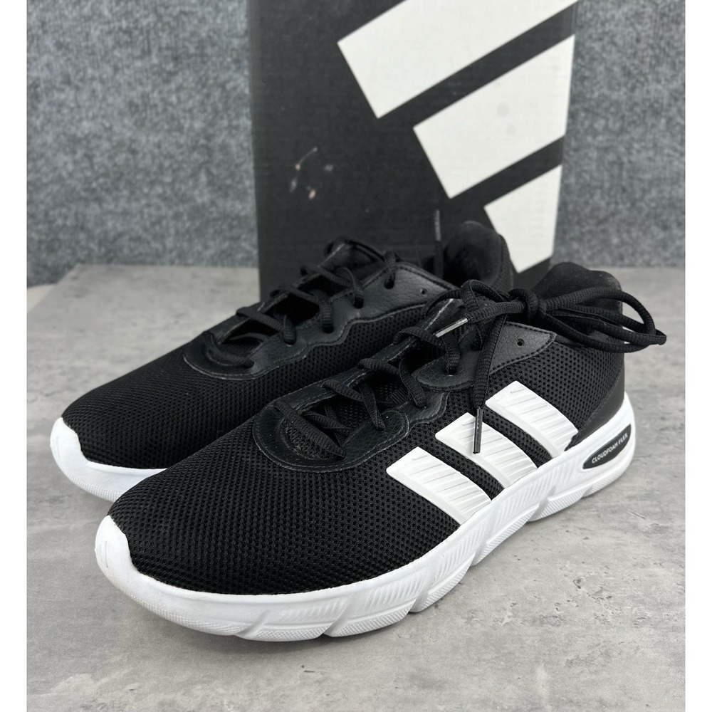 adidas Cloudfoam Flex Laces Women's 10 Wide Shoes Black White HQ4960 Worn Once